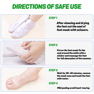 EELHOE 5 pares de mascarillas para pies con aloe vera para eliminar callosidades, hidratar, reparar y aclarar la piel dañada - Product Image 5