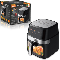 Friteuse à air numérique multifonctionnelle RAF en acier inoxydable 6,5 L, four à air chaud intelligent sans huile avec fenêtre visible