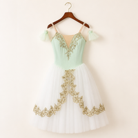 Jupe tutu de ballet pour adultes, costume de performance professionnel, robe de ballerine sans manches en polyester et tulle pour femmes, robe de danse de scène, coupe trapèze