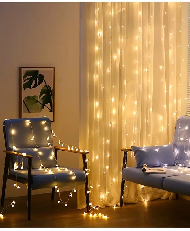 LED String Curtain Lights Plastic Christmas Holiday Decor for Bedroom Romantic Ambiance for Holiday Decorations · image 6