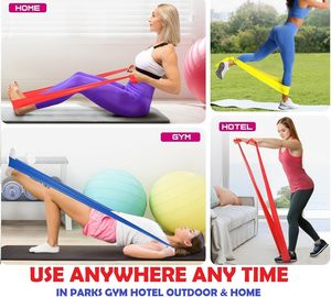 Bandes de résistance au latex d'exercice de fitness d'entraînement avec 5 niveaux de résistance pour Yoga Gym Pilates musculation <span class=keywords><strong>renforcement</strong></span> <span class=keywords><strong>musculaire</strong></span> - Product Image 2
