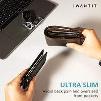 THUMBS-UP dompet pendek pria wanita, dompet lipat tempat kartu kulit koin uang klip 2