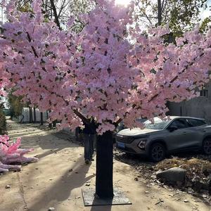 עץ פרחי משי גדול, עץ פרחי דובדבן מלאכותי, צמח פריחה מלאכותי גדול, עצי פריחה לחתונה, עץ דובדבן - Product Image 2