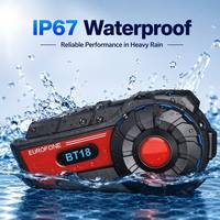 BT18-6 V5.1 Portée 1800M, Chat de groupe pour 6 utilisateurs, Partage de musique, Batterie 900mAh, 30H d'autonomie en conversation, Réduction de bruit CVC 8.0, Étanchéité IP67