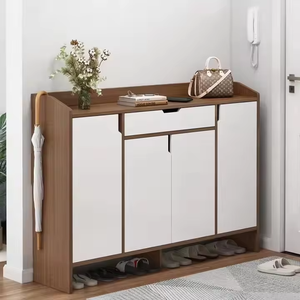 Meuble à chaussures en bois fonctionnel, élégant, durable, moderne et minimaliste avec tiroir et crochet porte-parapluie, idéal pour les entrées de maison - Product Image 5