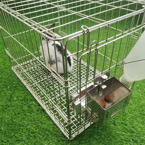 Cage d'élevage de lapin en acier inoxydable, grande taille, en fil métallique de laboratoire, 9 pièces, vente en gros