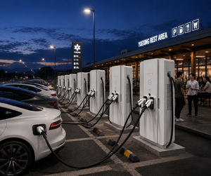เครื่องชาร์จรถยนต์ไฟฟ้า AI GCG 80kW GB/T CCS DC แบบติดตั้งบนพื้นดิน พร้อมหัวชาร์จคู่ รองรับ OCPP ได้รับการรับรองมาตรฐาน CE สำหรับสถานีชาร์จรถยนต์ไฟฟ้า - Product Image 1