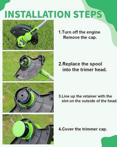 Bobines et capuchons de remplacement de qualité industrielle et bricolage 3411546A-6 compatibles avec les débroussailleuses <span class=keywords><strong>Greenworks</strong></span> 21332 21342 24 - Product Image 4