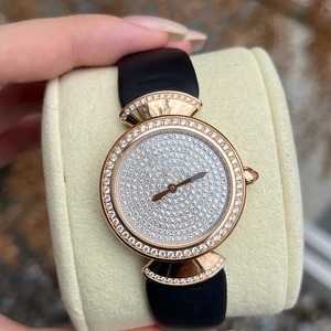 Reloj de Pulsera de Lujo para Mujer, con Cuarzo, Bisel de Diamantes, Esfera de Nácar, Correa de Cuero Premium, Elegante - Product Image 4