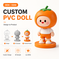 Figurines en vinyle PVC personnalisées en forme de fruit orange de dessin animé, jouets décoratifs imprimés en 3D créatifs