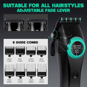 Tondeuse à cheveux électrique multi-vitesses G79 pour hommes avec station de charge - Kit de toilettage sans fil rechargeable avec vitesse réglable - Product Image 4