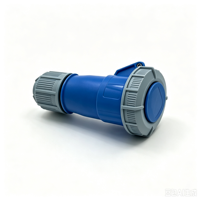Connecteur d'alimentation CEE mâle 16A 240V 3 broches 2P+E IP67 étanche bleu pour extérieur et industrie