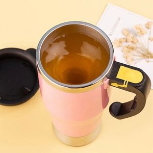 Tasse à mélange automatique personnalisée, gobelet portable en acier inoxydable réutilisable, tasse à café, lait, eau avec couvercle et poignée - Product Image 1