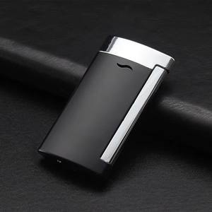 Briquet coupe-vent de haute qualité bleu flamme droite allume-cigare ensemble de fumer - Product Image 5