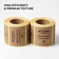 Autocollants en papier kraft sur mesure, résistants à la chaleur et au froid, adhésifs, pour gobelets à café, bocaux, produits à étiquette privée, rouleau d'étiquettes