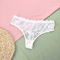 Celana Dalam Wanita Model Thong Seksi, Pinggang Rendah, Bahan Bernapas, Renda Halus Bermotif Bunga, Super Imut, Menarik, Gaya Segar, Model T-Back