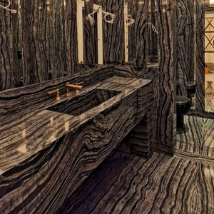 Lastra di Marmo Nero Cinese con Venature di Legno <span class=keywords><strong>Antico</strong></span>, Popolare Pietra Forestale Lucidata Naturale per Pavimenti Interni e Rivestimenti Murali - Product Image 6