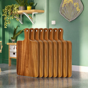 Skyjoy Lot de 20 planches à découper en bois d'acacia durable avec poignée, épaisseur de 1,2 cm, pour la cuisine, le service de fromages et de charcuterie - Product Image 3