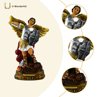 Statue personnalisée en résine de Saint Michel Archange, figurine religieuse d'ange, ornement de table/bureau, décoration catholique pour la maison et l'église