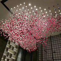 Lustre LED moderne en verre, design coloré, idéal pour penthouse, villa privée, restaurant gastronomique – Nouveauté très demandée
