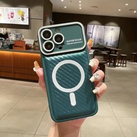 Coques magnétiques multicolores pour iPhone, étui de téléphone portable en cuir souple antichoc pour iPhone 11 12 13 14 15 16 17 18 Pro Max
