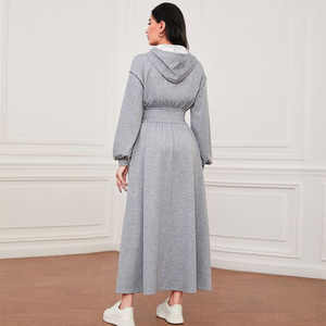 Abito con Cappuccio Oversize Personalizzato per Donna, Vendita all'Ingrosso, Vestito <span class=keywords><strong>in</strong></span> <span class=keywords><strong>Felpa</strong></span> <span class=keywords><strong>di</strong></span> <span class=keywords><strong>Cotone</strong></span> <span class=keywords><strong>di</strong></span> Alta Qualità - Product Image 2