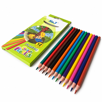 Crayons de couleur en plastique OEM en gros, 12/18/24/48 couleurs, personnalisation de la marque pour l'école, le dessin artistique, les fournitures de papeterie pour enfants