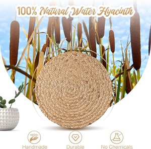 Manteles Individuales Redondos de Bambú Tejido, Estilo Boho, Rústico, Tradicional Chino, No Tóxicos, para Fiestas - Product Image 3