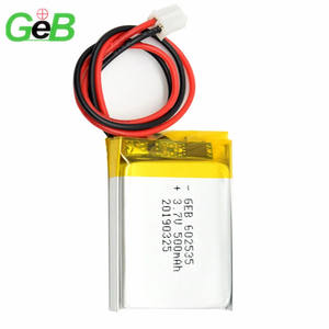 Geb แบตเตอรี่ลิเธียมโพลิเมอร์ขนาดเล็กแบบชาร์จไฟได้สำหรับ GPS ติดตาม3.7V Lipo <span class=keywords><strong>602535</strong></span>โรงงาน702035 3.7V 500mAh 400mAh - Product Image 2