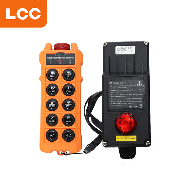 HB-8S Industrial 8 Button Overhead Crane Radio Transmitter Remote Control