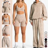 Ensemble de yoga pour femmes, Pilates, fitness, course à pied, entraînement, séchage rapide, imprimé léopard, sportswear color block, vêtements de sport