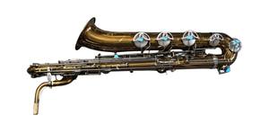 Saxofón Barítono de Música Oriental - Tono Grave A - Estilo Yani - Lacado en Oro Champán - Product Image 2