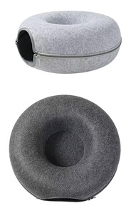 Manufactured Good Quality Pet Cave Removable Zipper Cat House Relieve Anxiety Donuts Tunnel <b>Bed</b> for Cat - Product Image 3