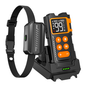 Collier de dressage pour chien English Neutral Products avec clôture sans fil et base de charge 388B Noir Orange - Product Image 2