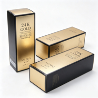 Boîte d'emballage cosmétique en papier doré gaufré personnalisée avec impression liquide pour crème pour le visage et poudre lyophilisée