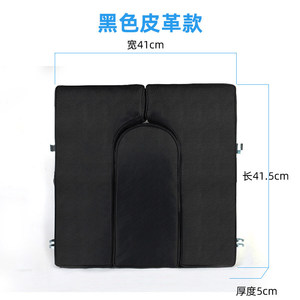 Coussin de siège pour fauteuil roulant en cuir noir, largeur 41 cm, longueur 41,5 cm, épaisseur 5 cm, pour un confort et un soutien optimal - Product Image 1