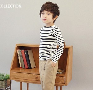 Vêtements pour enfants, nouveau design 2015, t-shirt pour garçons, t-shirt décontracté à rayures, manches longues, en coton - Product Image 4