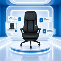 Chaise de massage ergonomique de luxe 4D pour PDG, portable, moderne, avec siège réglable et repose-pieds, à vibration, pour le corps entier - Vente chaude