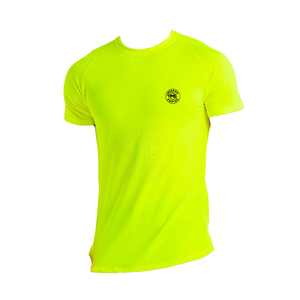 T-shirt pour homme en polyester tricoté, vert olive, manches raglan, logo frontal, séchage rapide, coupe ajustée, col rond, décontracté - Product Image 3
