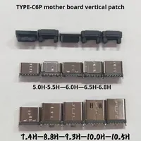 Connecteur de charge USB-C en acier inoxydable 201/304, montage vertical sur surface, femelle 6 broches TYPE-C, troisième moule supérieur 6,5/6,8