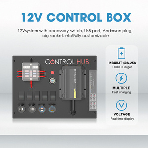 해양 및 RV용 25A 12V DC-DC 충전기 제어 박스, 듀얼 알터네이터/태양광 입력 및 5-스위치 팬 - Product Image 6