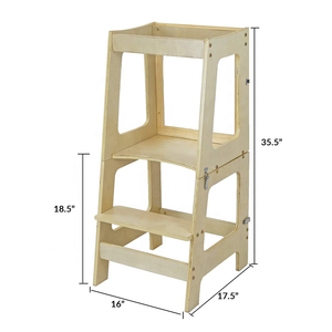 Tour d'apprentissage en bois Montessori moderne, pliable et réglable, marchepied pour enfants pour une utilisation en chambre - Product Image 5