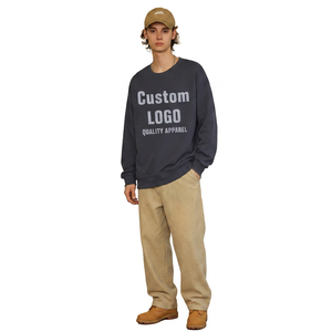 Sudadera de Cuello Redondo Extra Grande con Logotipo Personalizado para Hombre, 100% Algodón, Tejido de Punto, Informal, para Otoño - Product Image 1