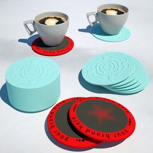 Manufacturer Custom Logo Round Sustainable <b>Waterproof</b> Rubber Soft Pvc <b>Silicone</b> Cup Coaster for Drink Promotional Gifts Use - Product Image 1