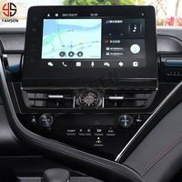 Stiker Penutup Jam Digital Ventilasi Udara Dasbor Pusat Interior Mobil untuk Toyota Camry 2018-2020