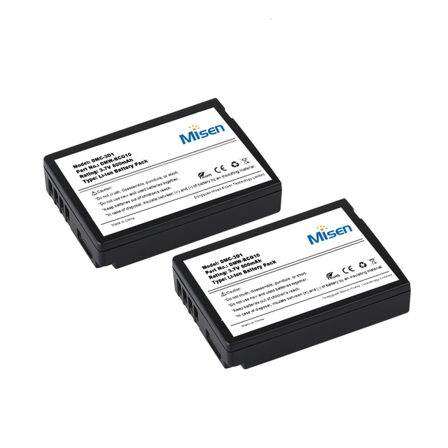 Misen Brand New 3.7V 800mAh Lumix DMC-3D1K Lumix DMC-TZ10 DMC-TZ18 V-Lux 20 Lithium-ion DMW-BCG10 Battery for Camera