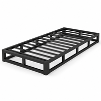 Cadre de lit plateforme en métal robuste Twin XL avec lattes en acier, démontable, sans sommier, pour dortoir et hôpital