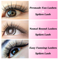 Extensions de cils en gros 0.07 C D Curl Spike Fairy, cils 3D en forme de A/M, faux cils naturels à auto-greffage