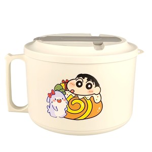 Bol à nouilles instantanées en acier inoxydable avec couvercle, 15-18 cm, design cartoon, compatible micro-ondes, pour étudiants - Product Image 3
