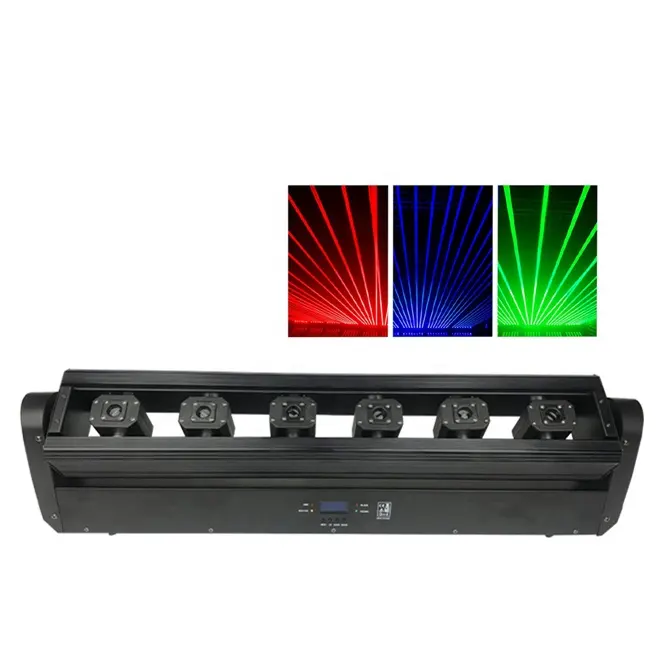 Vendita calda controllo del suono Dj Laser Light 6 Eyes Beam Moving Head Bar Disco effetto Laser spettacoli Stage Light Laser Dmx Led Color